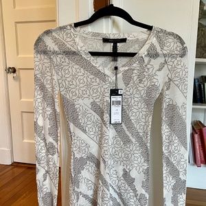 BCBGMaxazria Jan Long Sleeve Off White Top